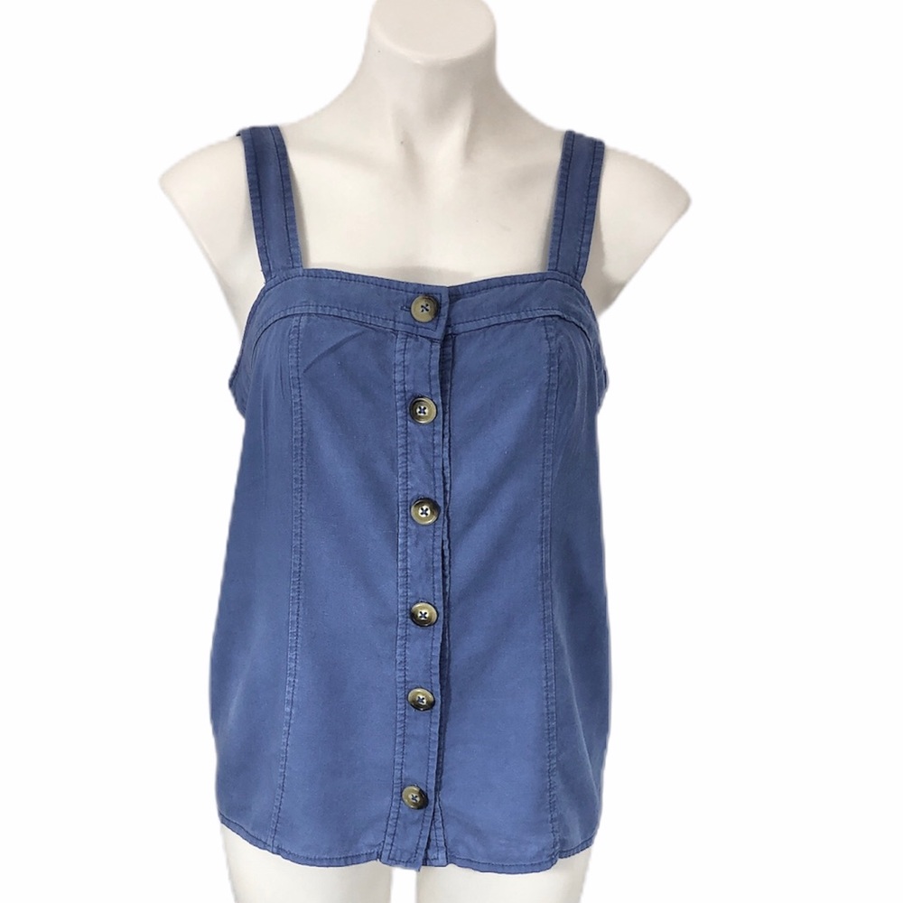 Anthropologie Maeve Berea Linen Button Front Tank